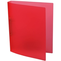 IDENA 224336 - Ringbuch A4, PP, 2 Ringe, 35 mm Rückenbreite, transluzent rot, 1 Stück