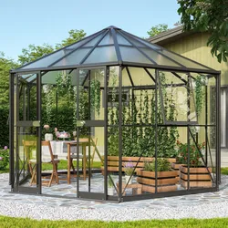 Vitavia Gewächshaus Pi 9000 – Pavillon-Gewächshaus mit Stahlfundamentrahmen
