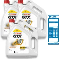 3x 5 Liter Castrol Motorenöl GTX 5W-30 RN Motorenoel Motoröl Ö Oil 15 L 15CC30