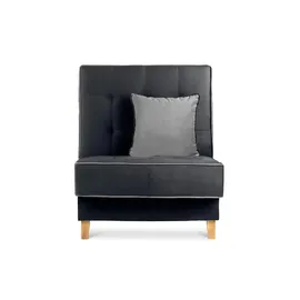 Konsimo Schlafsessel Dozer Velours 80 x 94 x 93 cm Schwarz mit Schlaffunktion