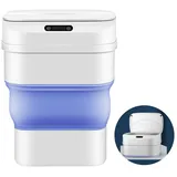 ZELURXX Smart Sensor Mülleimer, 17,5 L, zusammenklappbar, wasserdicht, leises Öffnen und Schließen, für Innen, Auto, Außen, 34 x 25,5 x 20,5 cm - Blau