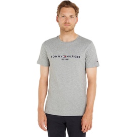 Tommy Hilfiger T-Shirt Core Logo Rundhalsausschnitt, Grau (Cloud Heather), 3XL