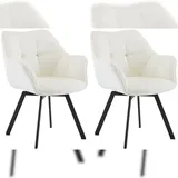 CLP 2er Set Esszimmerstuhl Jordi Samt creme