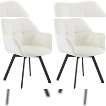 CLP 2er Set Esszimmerstuhl Jordi Samt creme