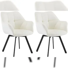 CLP 2er Set Esszimmerstuhl Jordi Samt creme