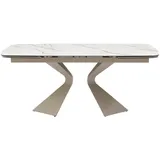 Vente-unique Esstisch Kajari Taupe  Weiß 220 cm  260 cm  180 cm
