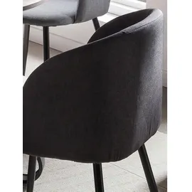 Möbilia Armlehnstuhl Textil dunkelgrau 2er Set