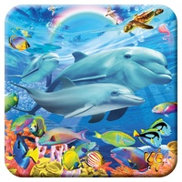 3D LiveLife Kork Matte - Delfin von Deluxebase. Linsenförmige-3D-Kork Ozean Untersetzer. rutschfeste Getränkematte mit Originalkunstwerk lizenziert vom bekannt Künstler Michael Searle