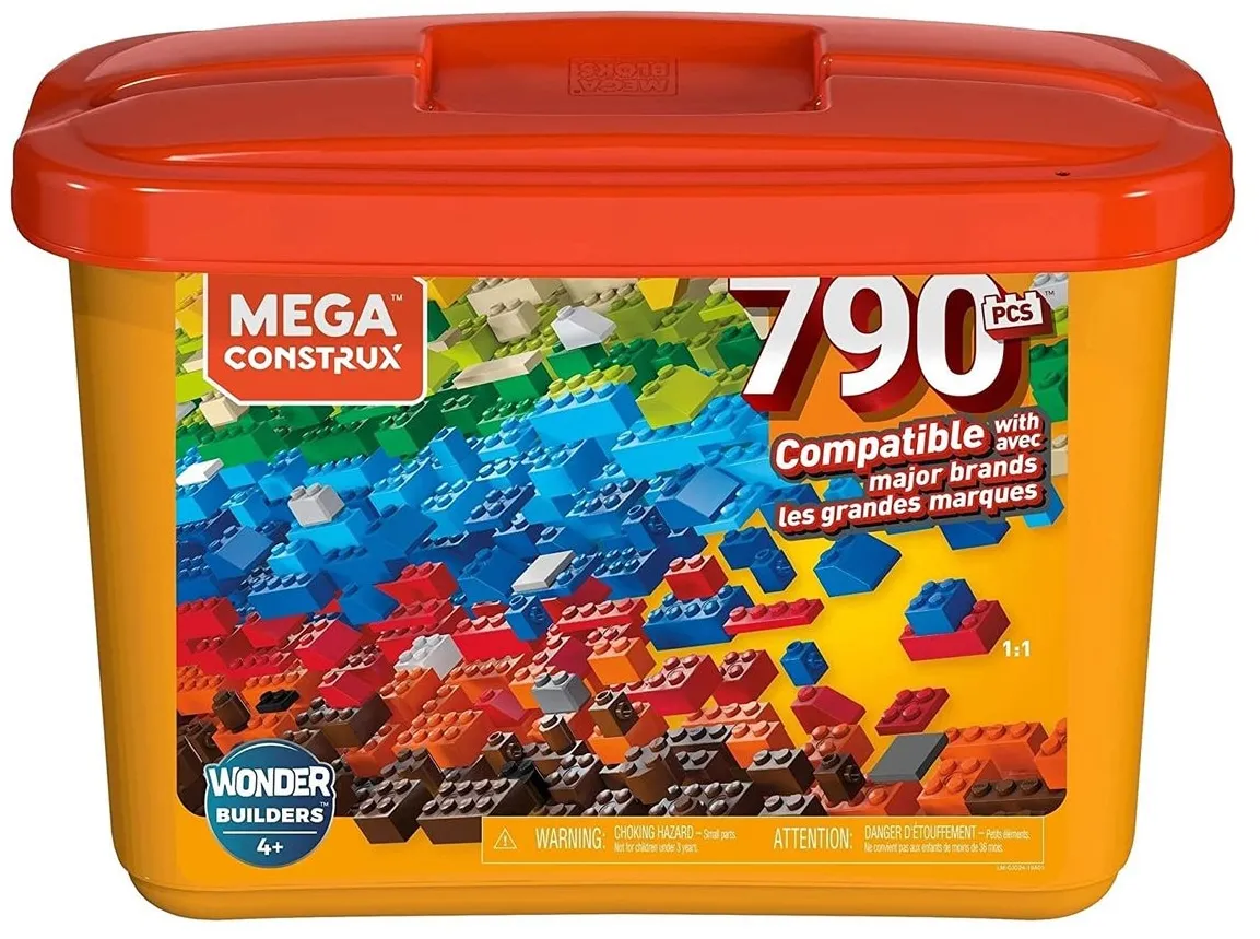 Mattel GJD24 - Mega Construx - Große Bausteine-Box, Wonder Builders, 790 Teile