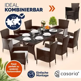 CASARIA Polyrattan Gartenstuhl 59 x 59 x 84 cm braun/weiß 4 St.