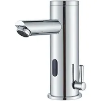 Hevenaov Infrarot Sensor Wasserhahn Bad Chrom, Automatisch Sensor Mischbatterie Bad Bildschirm Warmes Kaltwasser Mischbatterie Armatur Waschbecken