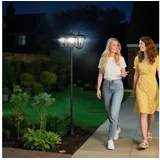 Outsunny Solar Gartenlaterne mit 3 flammig Laterne Solarlaterne Wegleuchte mit LED 120 Lumen IP44 201 Edelstahl Schwarz 51,5 x 47 x 182,5 cm Aosom