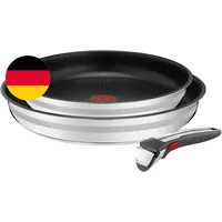 Jamie Oliver by Tefal Ingenio 3-Teiliges Pfannenset Abnehmbarer Griff, 24/28 Cm,