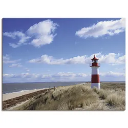 Leinwandbild ARTLAND "Leuchtturm Sylt", blau (farbe bild(er): blau3), B:80cm H:60cm T:1,8cm, Canvas, Leinwand, Bilder, auf Keilrahmen gespannt