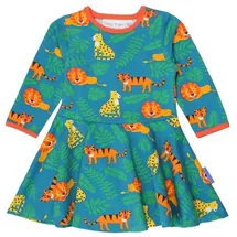 Toby Tiger Skater Kleid mit Raubkatzen Print in grün | Gr.: 116