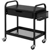Homcom Rollwagen schwarz Kunststoff, 32.6x58.5x61 cm