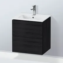 Duravit Waschtischunterschrank 2 Auszüge 52 x 42,1 x 55 cm Eiche Schwarz Matt