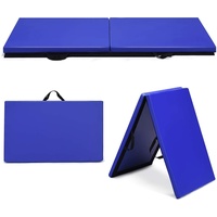 COSTWAY Weichbodenmatte Weichbodenmatte, 2 Fach klappbar, mit Klettverschluss und 2 Tragegriffe blau