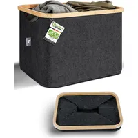 HENNEZ Aufbewahrungskorb 40l Körbe kompatibel für IKEA KALLAX Regal - Korb zur Holz Aufbewahrung klein anthrazit - Aufbewahrungsbox Regalkorb Aufbewahrung - Papier Kiste Filz Korb faltbarer Wäschekorb