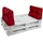 Beautissu Palettenkissen 60 x 40 x 10 cm rot 2-tlg.