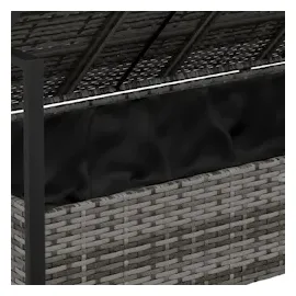 vidaXL Gartenbank 2-Sitzer mit Kissen Grau Poly Rattan