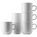 Thomas Porzellan Geschirr-Set Trend weiss Becher mit Henkel 0,36 l Set 6tlg, Porzellan weiß