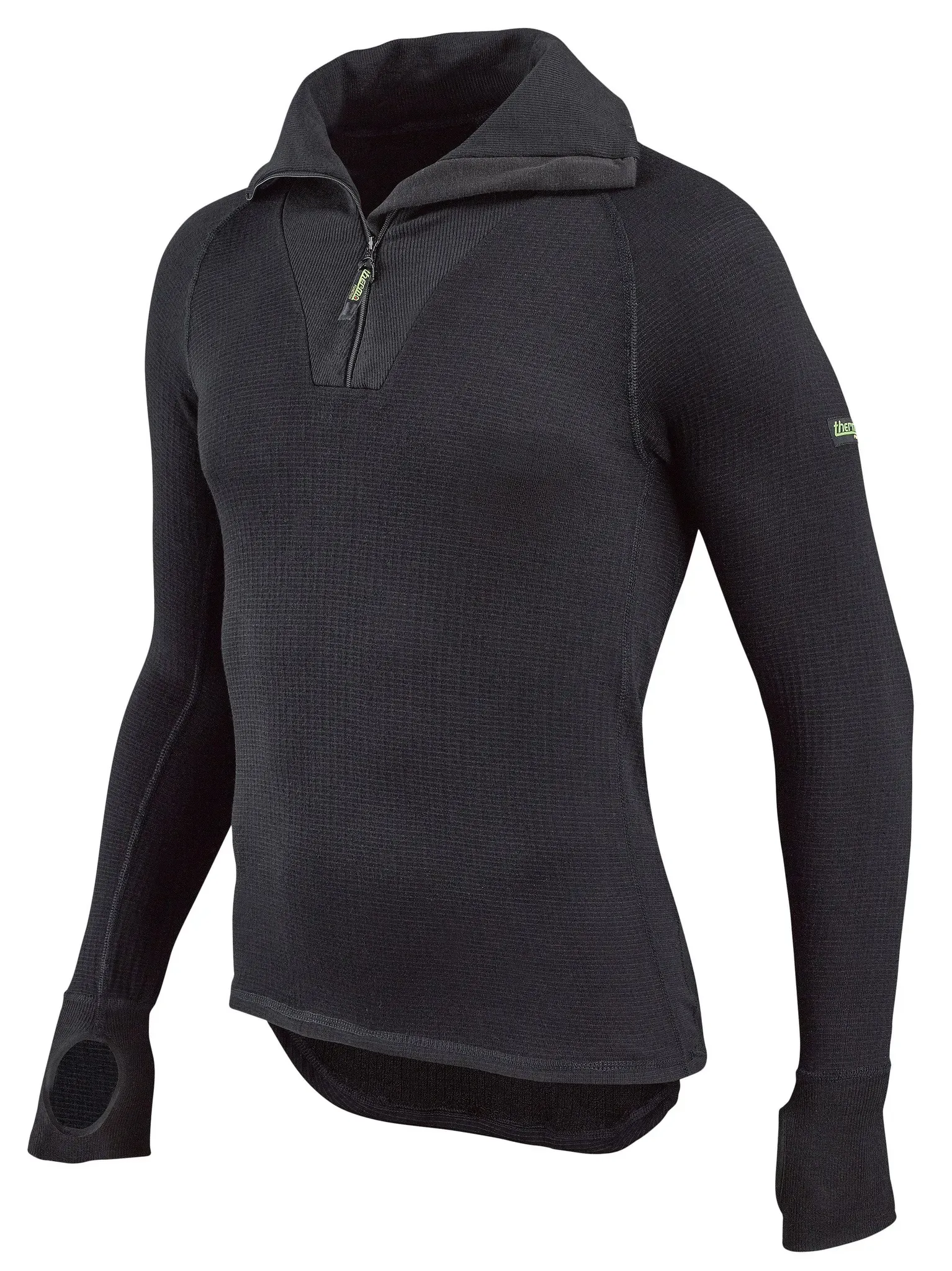 Thermo Function Rollkragen-Hemd mit Reißverschluss TS 400, schwarz, S