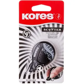 KORES KR84972 Korrekturroller, 8 m x 4.2 mm, schwarz/weiß