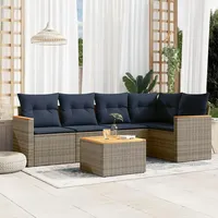 vidaXL Gartensofa-Set 6-tlg. grau