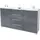 Vladon Sideboard 138,5 x 75,5 x 35 cm Weiß matt / Grau Hochglanz