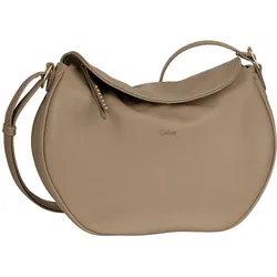 Umhängetasche GABOR "Marcella", Damen, Gr. B/H/T: 35,5cm x 26cm x 11,5cm, beige (natur), Polyurethan, Taschen, griffiges Lederimitat in dezenten Formen mit Nieten verziertem Zipper