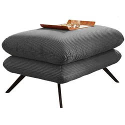 KAWOLA Hocker CHARME Hockerbank Cord grau