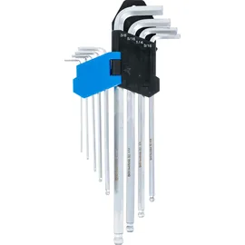 BGS Winkelschlüssel-Satz Zollgrößen Innensechskant / Innensechskant mit Kugelkopf 1/16" - 3/8" 9-tlg.