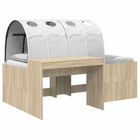 vidaXL Hochbett mit Schreibtisch für Kinder 3 Stk. Eiche