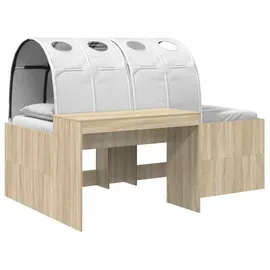vidaXL Hochbett mit Schreibtisch für Kinder 3 Stk. Eiche