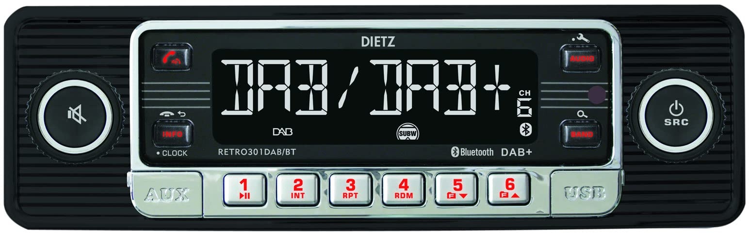 Dietz Retro Radio301DAB/BT, DAB+, BT, MP3, USB, RDS schwarz-Chrom