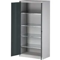 BISLEY Stahlschrank Stahl 91,4 x 50,0 x 195,0 cm grau 4 Fachböden abschließbar
