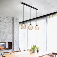 Fabas Luce Gisella 3-flg. 60 W Durchmesser 30 cm Metall und geblasenes Glas Amber