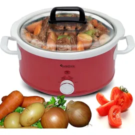 TURBO TRONIC TurboTronic Slowcooker 3,5 Liter Schongarer mit Anbratfunktion & Warmhaltefunktion Langsamkocher Schmortopf Gartopf Sous Vide Garer