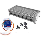 ChattenGlut Gasbräter 6-flammig 27kW Tischgerät Einzelne Edelstahlstäbe als Rost mit DGUV