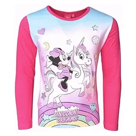 Disney Langarmshirt Disney Minnie Mouse & Einhorn in Dunkelpink | Gr.: 98