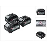 Makita Akku Set 3x BL 4040 40 V max. 4,0 Ah XGT Li-Ion Akku ( 3x 191B26-6 ) IP64 Schutzklasse mit LED Anzeige