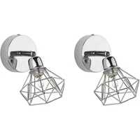 Beliani Strahler 2er Set ERMA verstellbar Metall Silber