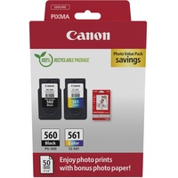 Canon Tinte PG-560/CL-561 schwarz/dreifarbig Foto-Valuepack (3713C008)