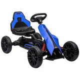 Homcom Gokart, Kinderfahrzeug mit verstellbarem Sitz, Tretfahrzeug, Blau