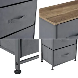 pro.tec Kommode mit 3 Schubladen Grau/Holzfarben