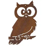 B2S BACK2SEASON Metall Eule zum hängen rost-Finish Edelrost Rostfigur Gartendeko Rostdeko Baumdekoration