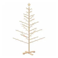 VidaXL Holz Weihnachtsbaum mit Ständer Natur 150 cm Massivholz
