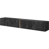 Selsey TV Schrank Board Sideboard Fernsehtisch Fernsehschrank 200 cm Hängend Schwarzer Marmor Gold Bisira