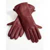 Lederhandschuhe HEINE, Damen, Gr. 7, rot (bordeaux), Handschuhe Handschuh